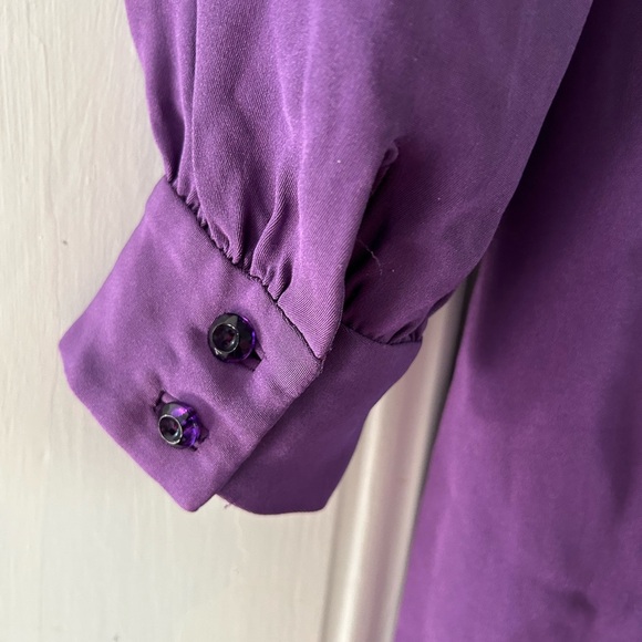 Tuleh silk long-sleeved midi dress - size 8 - Picture 13 of 14